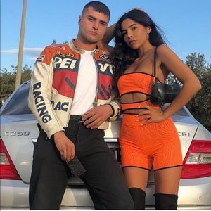 i am gia red jumpsuit